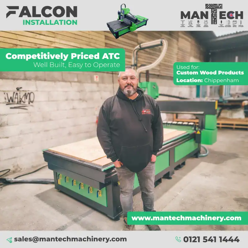 Falcon 1300 x 2500 ATC CNC Router Installed in Chippenham