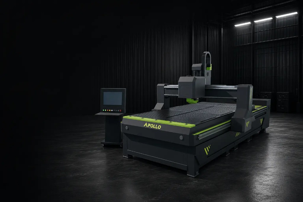 Apollo CNC router in Mantech UK showroom — industrial machinery supply, installation and training