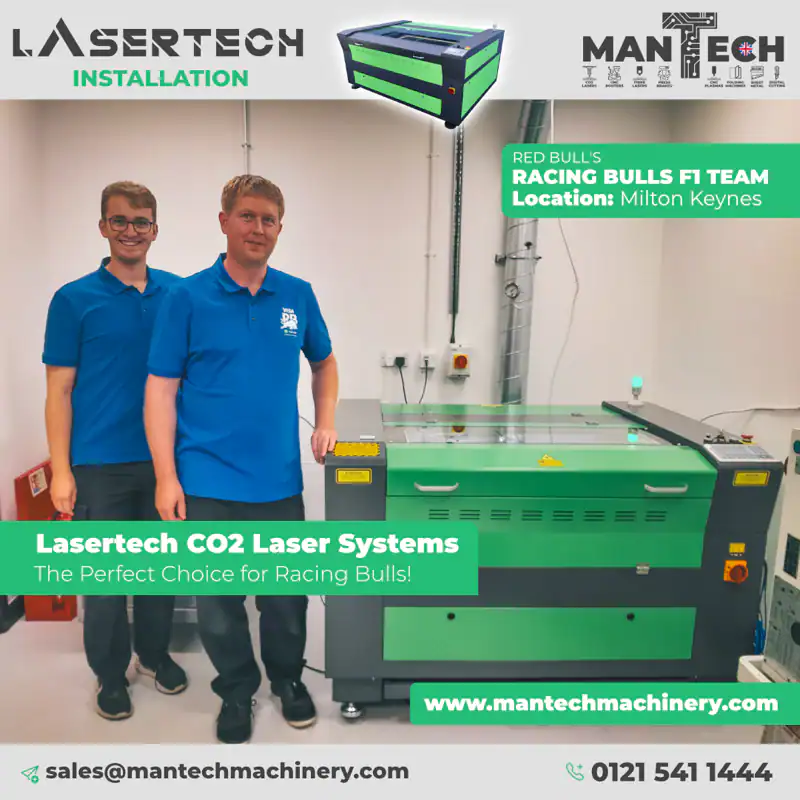 Lasertech CO₂ Laser Cutter Installed for Red Bull Racing Bulls F1