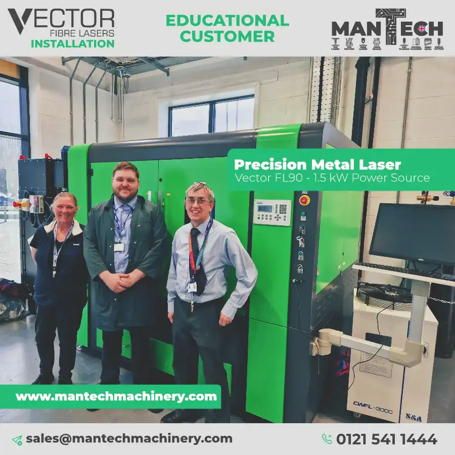 Vector FL90 Fibre Laser Cutter Installed at WMG Academy, Coventry