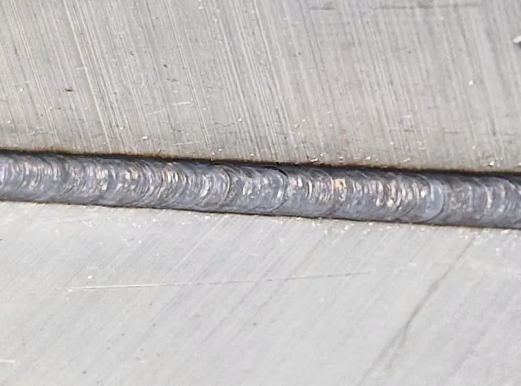 Fibre laser welding example — clean joint on stainless steel