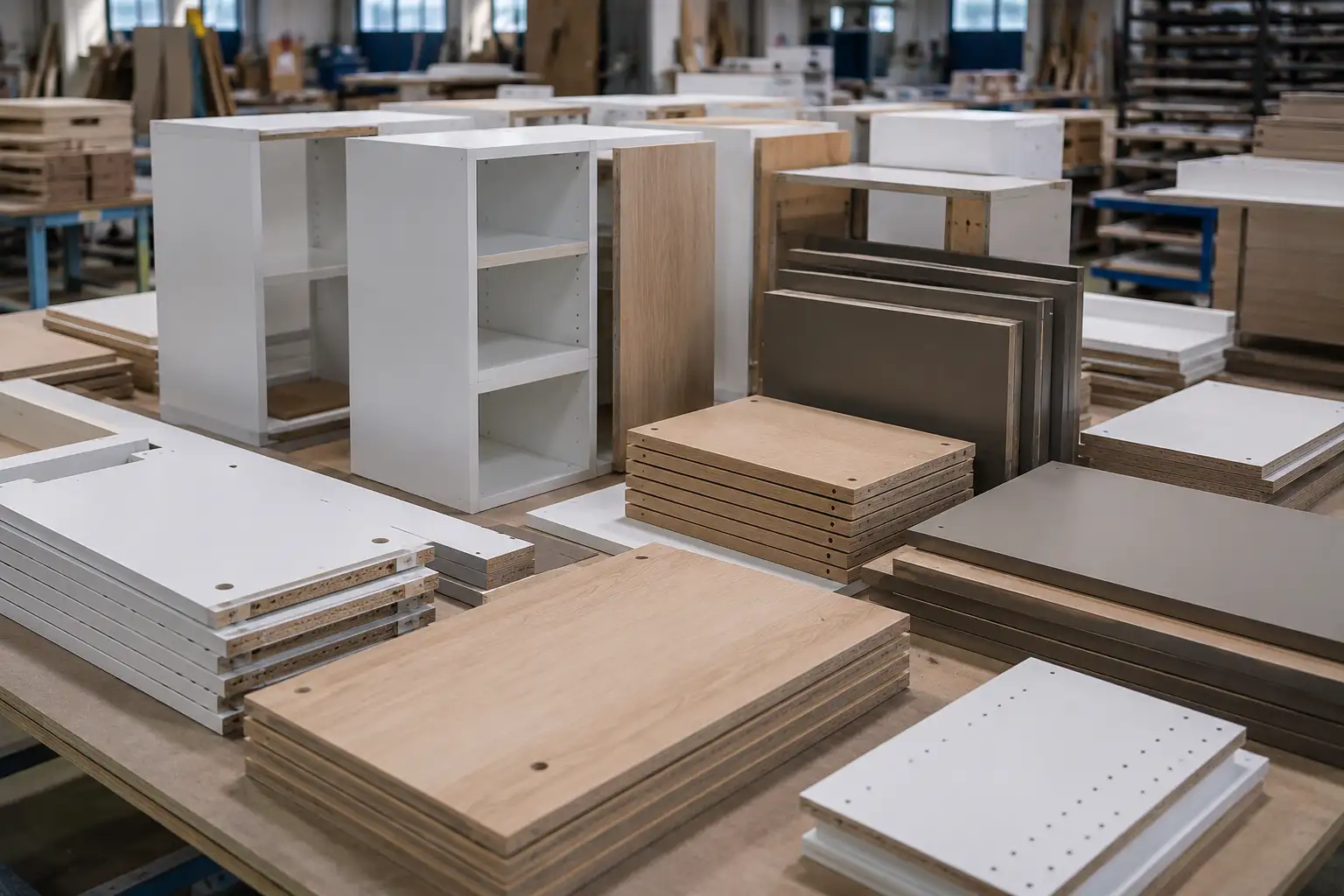 CNC-routed furniture and cabinet production components
