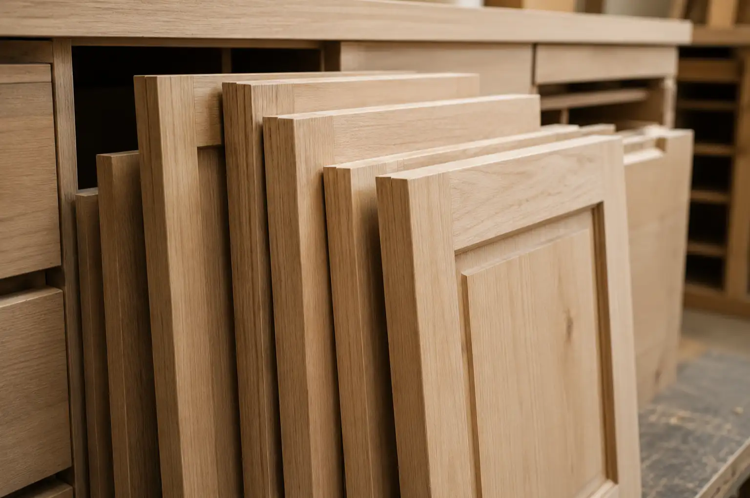 CNC-routed furniture panels and cabinet components