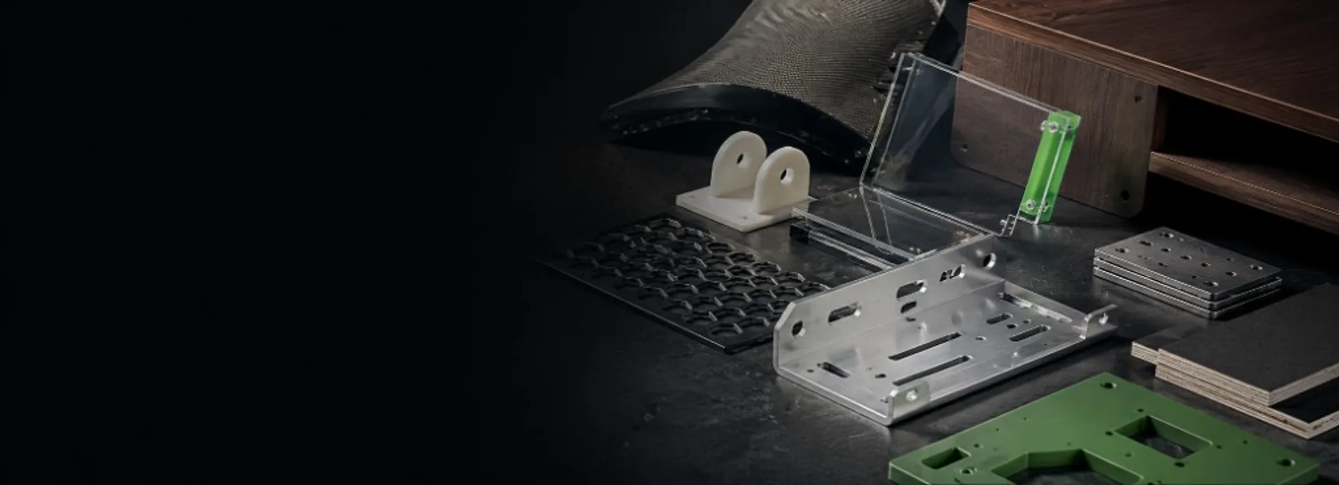 CNC and laser machined parts — metal, wood, acrylic and composite components across Mantech UK industries