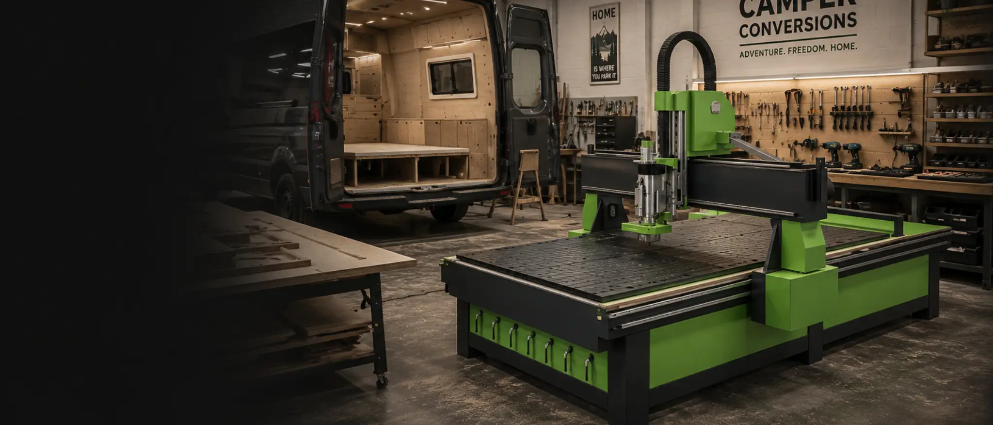 Falcon ATC CNC router in a UK workshop — automatic tool change for production routing