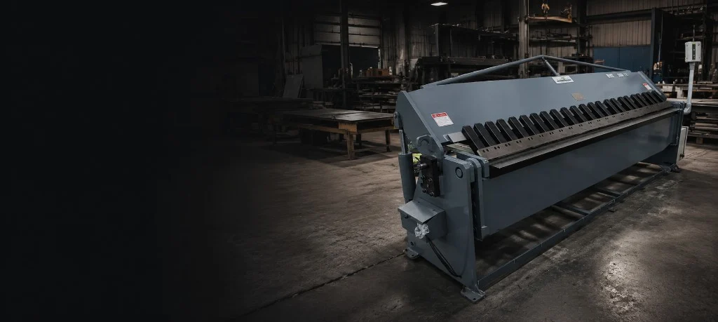 Rhino HF hydraulic folding machine in a UK fabrication workshop