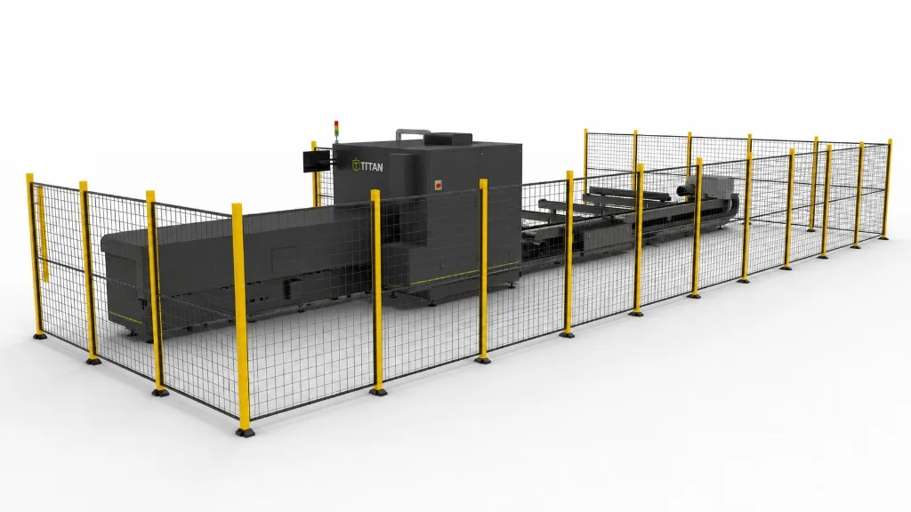 Titan T6524 tube fibre laser — production platform for round, square and structural profiles