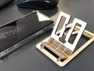 Laser cut plywood phone holder
