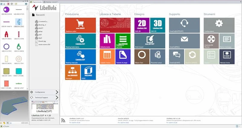 Main Libellula.CUT Software Page