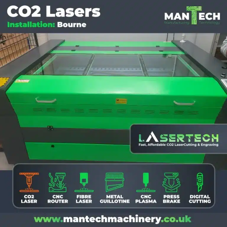 Installation de découpe laser CO2 par Mantech UK