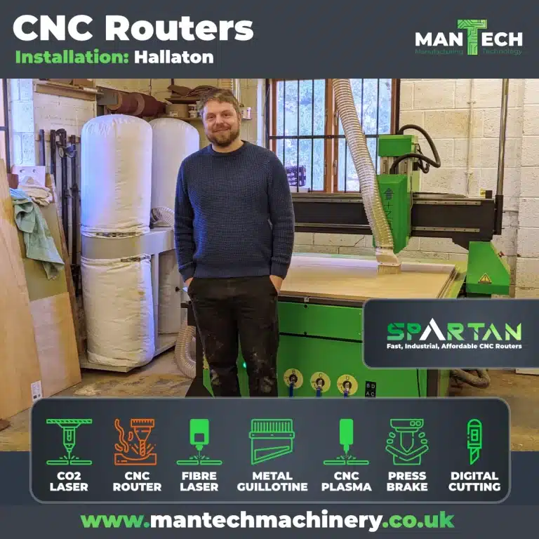 Instalare client Spartan la preț accesibil router CNC - Mantech Machinery UK