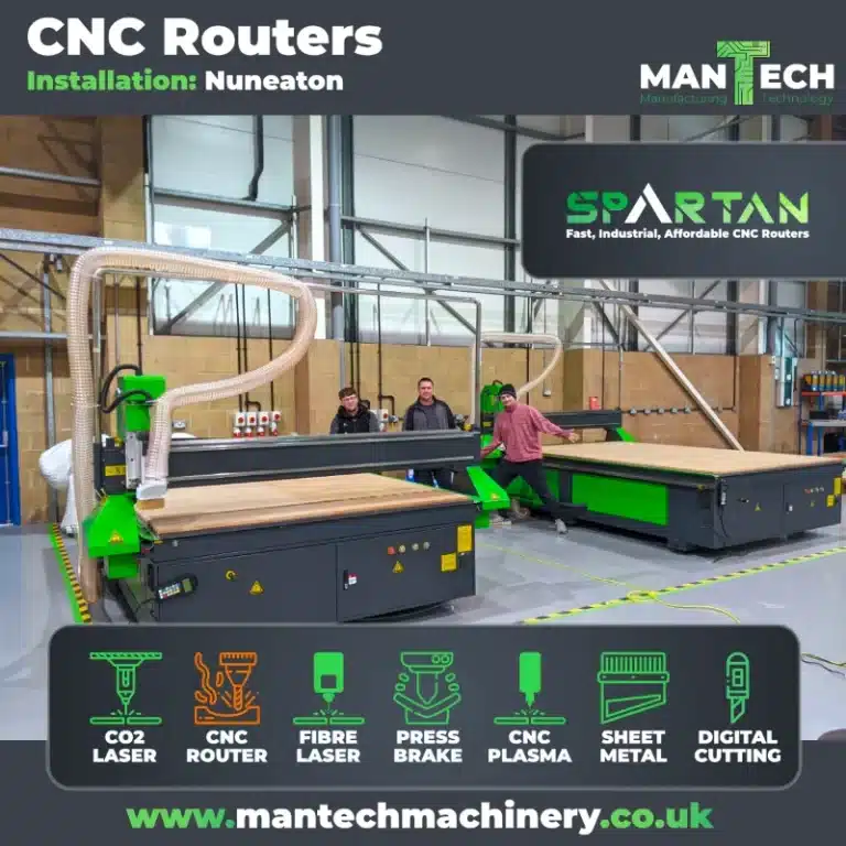 Installation d'un routeur CNC double Spartan à Nuneaton - Mantech UK