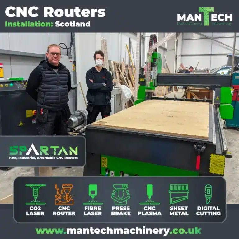 Spartan ATC (now Falcon) CNC Router Installation In Scotland by Mantech