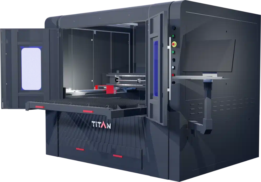 Titan T90 Fibre Laser Cutter - Doors Open